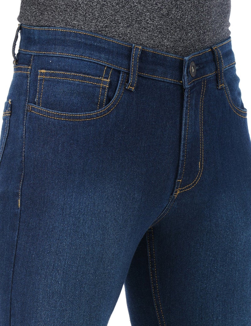 inkd Men's Slim Fit Jeans - Mid-Rise | Cotton Blend | Contrast Stitch | Stretchable Fabric | Classic 5 Pocket Styling - Image 4
